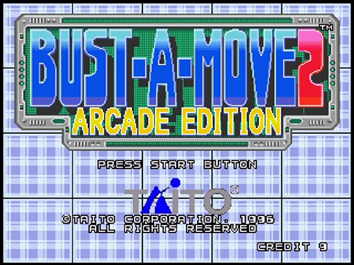 Bust-a-Move 2: Arcade Edition title screen for Sega Saturn